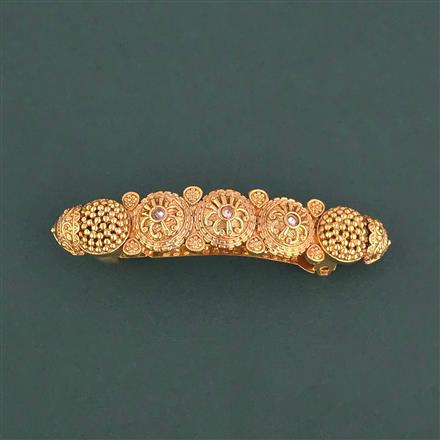 Antique Classic Hair Clip With Matte Gold Plating
