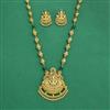 Antique Temple Pendant Set With Matte Gold Plating