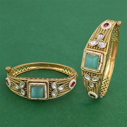Antique Openable Bangles With Matte Gold Plating