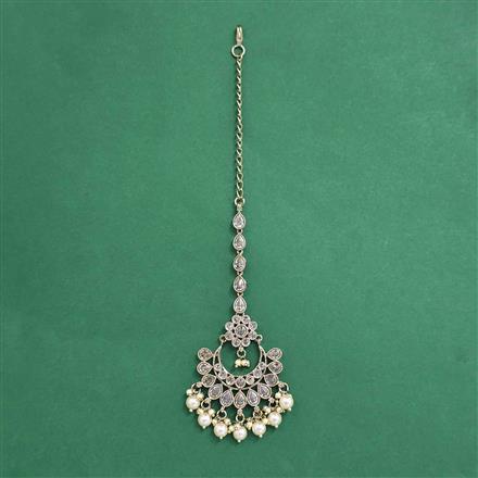 Antique Moti Tikka With Mehndi Plating