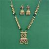 Antique Classic Pendant Set With Matte Gold Plating
