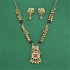 Antique Moti Pendant Set With Matte Gold Plating