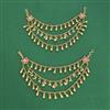 Antique Moti Ear Chain With Matte Gold Plating