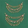 Antique Moti Ear Chain With Matte Gold Plating