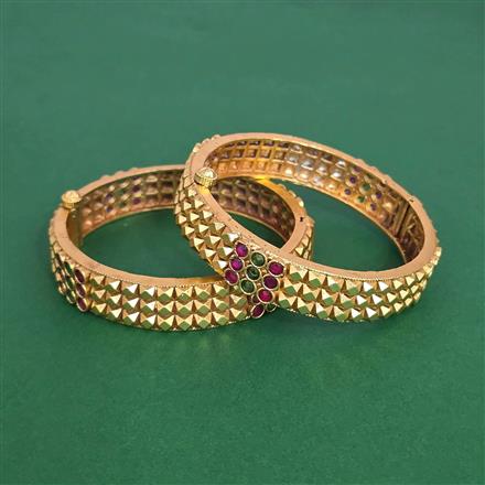 Antique Openable Bangles With Matte Gold Plating