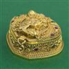 Antique Temple Sindoor Box With Matte Gold Plating