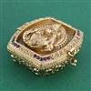 Antique Temple Sindoor Box With Matte Gold Plating