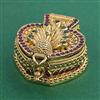 Antique Classic Sindoor Box With Matte Gold Plating