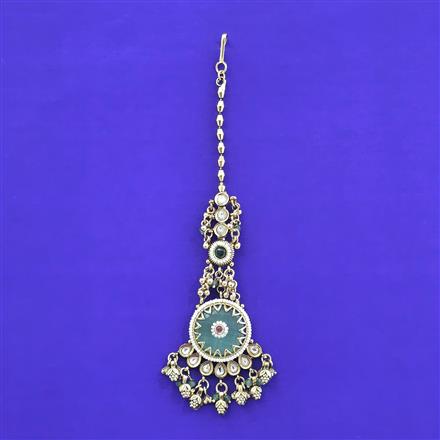 Antique Moti Tikka With Matte Gold Plating