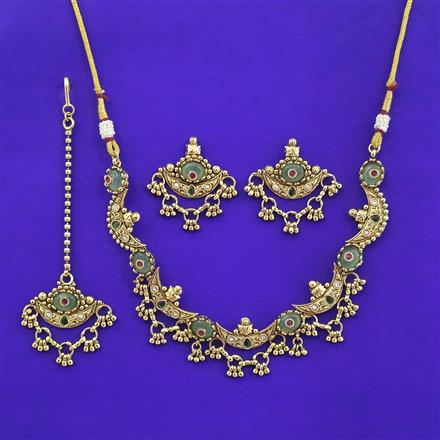 Antique Classic Necklace With Matte Gold Plating