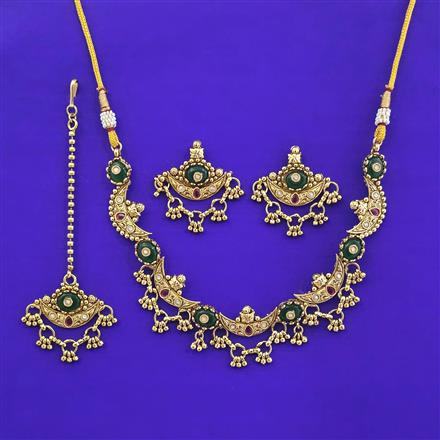 Antique Classic Necklace With Matte Gold Plating