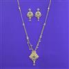 Antique Long Necklace With Matte Gold Plating