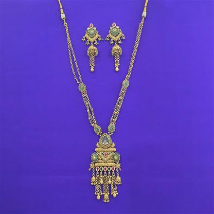Antique Long Necklace With Gold Plating