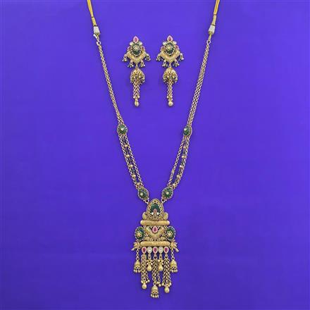 Antique Long Necklace With Gold Plating