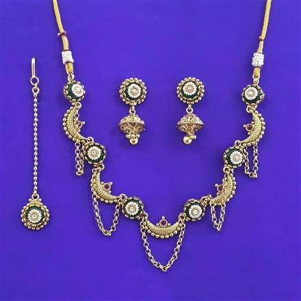 Antique Moti Necklace With Gold Plating