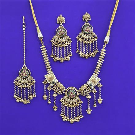 Antique Moti Necklace With Gold Plating