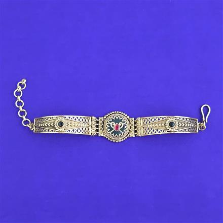 Antique Adjustable Bracelet With Matte Gold Plating