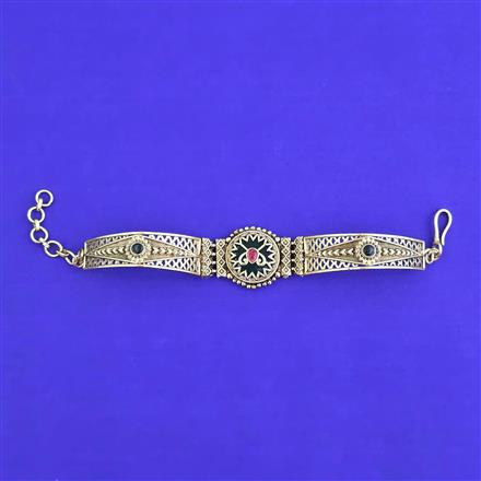 Antique Adjustable Bracelet With Matte Gold Plating