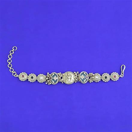 Antique Adjustable Bracelet With Matte Gold Plating