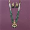 Antique Temple Pendant Set With Matte Gold Plating