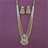 Antique Temple Pendant Set With Matte Gold Plating