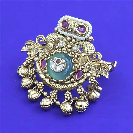 Antique Adjustable Ring With Matte Gold Plating