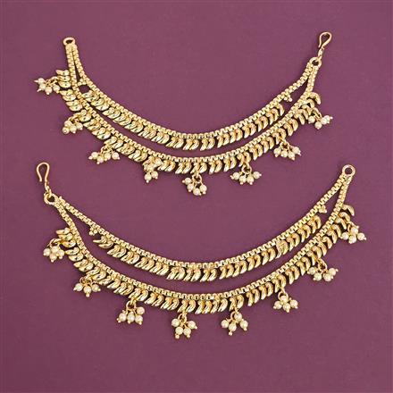 Antique Moti Ear Chain With Gold Plating