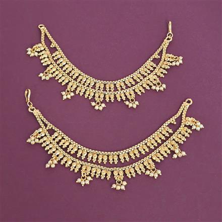 Antique Moti Ear Chain With Gold Plating
