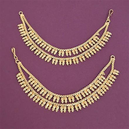 Antique Plain Gold Ear Chain With Gold Plating