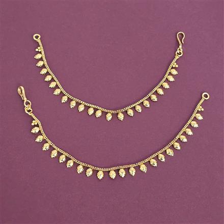 Antique Plain Gold Ear Chain With Gold Plating