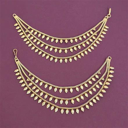 Antique Plain Gold Ear Chain With Gold Plating