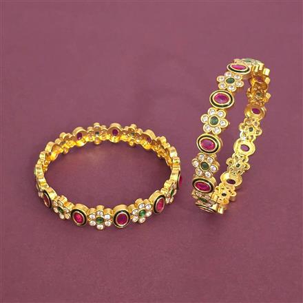 Antique Classic Bangles With Matte Gold Plating