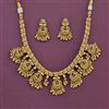 Antique Classic Necklace Set With Matte Gold Plating