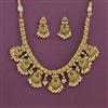 Antique Classic Necklace Set With Matte Gold Plating
