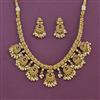 Antique Classic Necklace Set With Matte Gold Plating