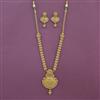 Antique Long Necklace Set With Matte Gold Plating