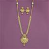 Antique Long Necklace Set With Matte Gold Plating