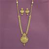 Antique Long Necklace Set With Matte Gold Plating