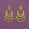 Antique Moti Earring With Matte Gold Plating