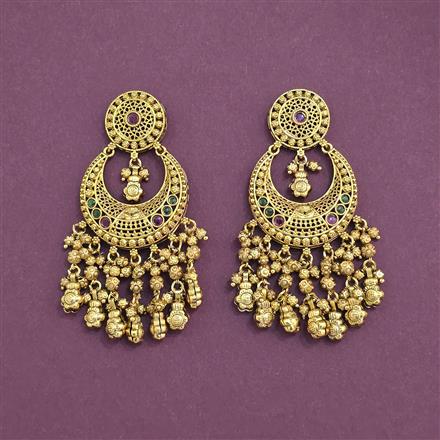 Antique Classic Earring With Matte Gold Plating