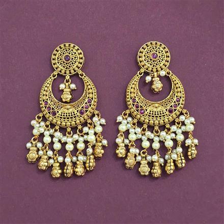 Antique Classic Earring With Matte Gold Plating