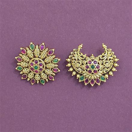 Antique Classic Hair Brooch With Matte Gold Plating