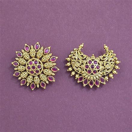 Antique Classic Hair Brooch With Matte Gold Plating