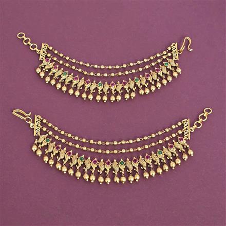 Antique Classic Ear Chain With Matte Gold Plating
