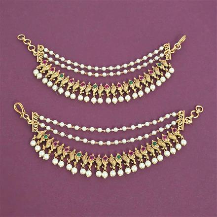 Antique Classic Ear Chain With Matte Gold Plating