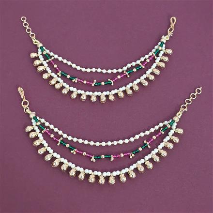 Antique Moti Ear Chain With Carat Gold Plating