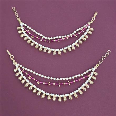 Antique Moti Ear Chain With Carat Gold Plating