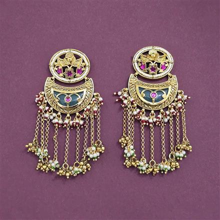 Antique Moti Earring With Gold Plating