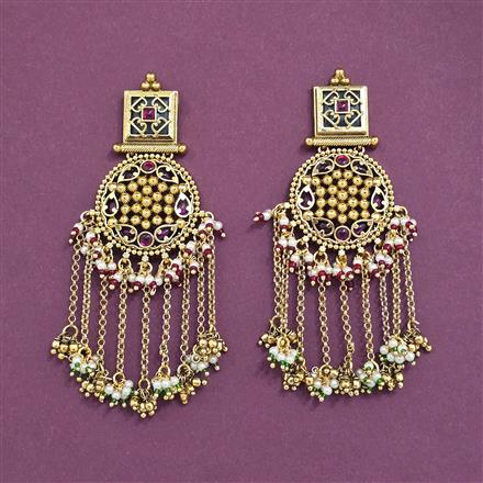 Antique Moti Earring With Gold Plating