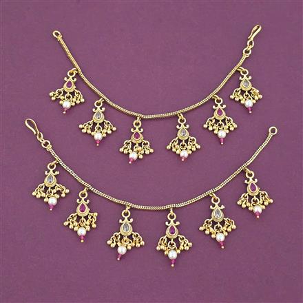 Antique Moti Ear Chain With Gold Plating